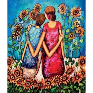 Shazly Khan, My world is beautiful with you, 24 x 20 Inch, Acrylic on Canvas, Figurative Paintings, AC-SZK-147